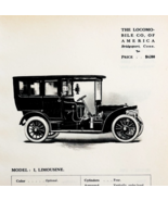 1908 Locomobile Model I Limousine Print Catalog Advertisement Automobili... - $39.99