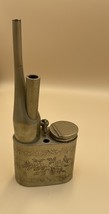 Antique Chinese White Brass Water Pipe For Smoking Signed Engraved 19th ... - $65.00