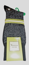 NEW Mens Vannucci Couture Imperial SOCKS  10-13 Cotton Black Gray Paisley - $19.75