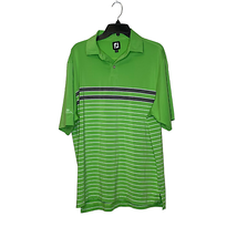 FootJoy Mens FJ Polo Shirt Large Golf Casual Work Performance Stripe Sleeve Logo - £19.65 GBP