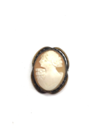 Vintage Cameo Brooch Pin Art Deco Carved Shell Victorian cottagecore ste... - £38.98 GBP