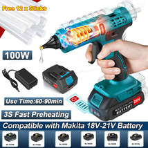 100W Cordless Electric Hot Glue Gun with 12 x Glue Sticks for Makita 20V Battery - £55.93 GBP