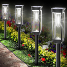 Solar Light Outdoor Pathway Lighting For Patio Yard Lawn Walkway 8 OR 6 ... - £52.69 GBP+