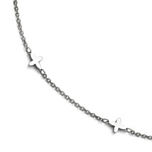 Stainless Steel Polished Cross Charms with 1in extension Anklet - £27.57 GBP