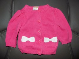 Gymboree Pink Cardigan W/Bows Size 0/3 Months Girl's EUC - $14.60