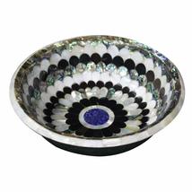 10&quot; Marble Fruit Bowl Semi Precious stones Gems Inlay Kitchen home Decor - $425.99