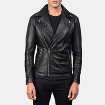 Evan Hart Fur Black  Leather Jacket - £127.33 GBP