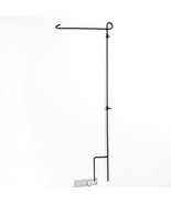 Wrought Iron Garden Flag Stand Black - $25.86 CAD