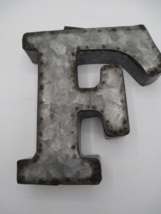 Galvanized Metal Letter F 6&quot; Rustic Country Industrial Farmhouse 3D - £2.32 GBP