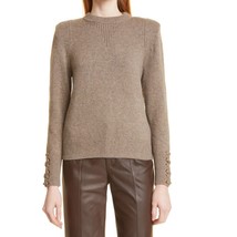 BA&amp;SH Keane Lace-Up Cuff Wool &amp; Cotton Sweater, Tan, Size Small, DESIGNE... - $189.00