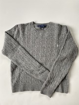Polo Ralph Lauren Sport Pullover Cable Knit Lambs Wool Sweater - Size L - Gray - £30.36 GBP