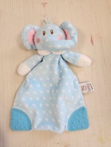 Baby Ganz Elephant Lovey Soft Blue Polka Dot Teether Rattle Infant Toy - £8.71 GBP
