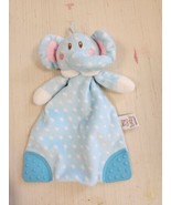 Baby Ganz Elephant Lovey Soft Blue Polka Dot Teether Rattle Infant Toy - £8.71 GBP