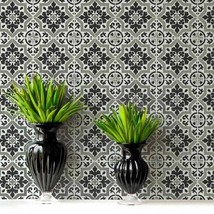 Lyndhurst Tile Stencil - Cement TILE STENCILS for Painted Floor Tiles - ... - $11.00