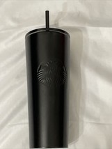 Starbucks Tumbler BLACK Stainless Steel Hot Cold Cup 24oz - £14.24 GBP