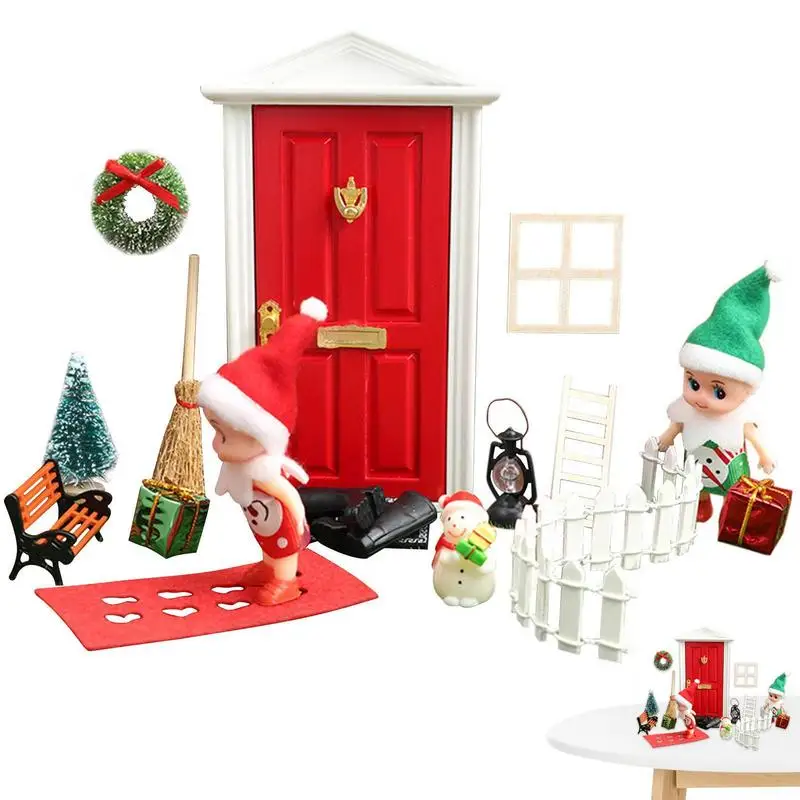 Christmas Village Decoration Miniature Wooden Kit For Adults Wooden Mini Doll - £21.39 GBP