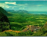Nuunu Pali Precipice Oahu Hawaii Hi Unp Chrome Carte Postale G6 - $3.02