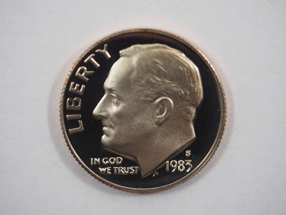 1983 S Roosevelt Clad Dime Proof GEM US Coin Proof (PF) - SKU 111USDMCL - $2.95