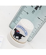 Vtg Kentucky Ceramic Thimble Off To The Races Horse And Jockey - $12.33 CAD