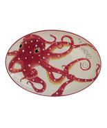 Red Octopus 22355 Ceramic Oval Serving Platter 13.63&quot; L Blue Sky - £38.77 GBP