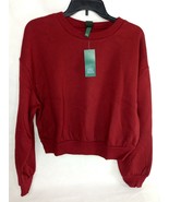 Wild Fable Womens Crew Neck Sweatshirt Crop Berry Maroon Size XL NWT - $8.21 CAD