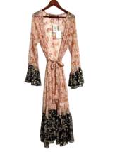 Code x Mode Small Women Sheer Floral Long Jacket Ruffle Boho Duster NEW - £25.75 GBP