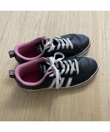 Adidas Leather Lace-Up Sneakers (753001) Black Pink  Womens Size 7M - $46.32 CAD