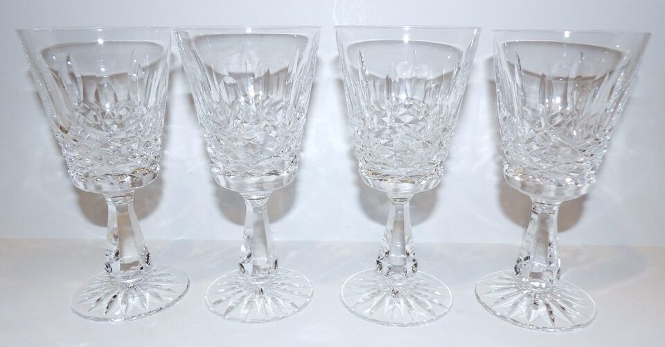 STUNNING SET OF 4 SIGNED WATERFORD CRYSTAL KENMARE 6&quot; CLARET WINE GLASSES - $113.84