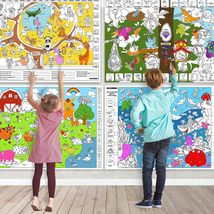 QUOKKA 4 Set Giant Coloring Posters for Kids - 2x3 Ft Large Drawing Post... - £13.21 GBP+