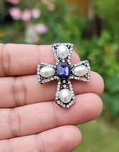 Royal Cross Brooch Vintage Look Silver Plated Celebrity Broach Queen Pin K47 New - £13.50 GBP