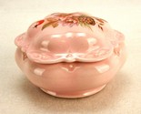 Vintage Porcelain Trinket Box, Dusty Rose, Floral Artwork, M.Brinks Style - $24.45