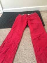 Old Navy Women&#39;s Red Casual Pants Zip &amp; Button Pockets Size 6  - $40.10