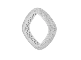 ADIRFINE 925 Solid Sterling Silver Cubic Zirconia 7MM Square Eternity Band - $71.99