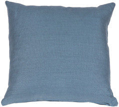 Tuscany Linen Wedgewood Blue Throw Pillow 20x20, Complete with Pillow Insert - £33.53 GBP