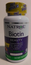 Natrol Biotin Beauty 10,000mcg Fast Resolve 60 Tablets Brand New - $20.00