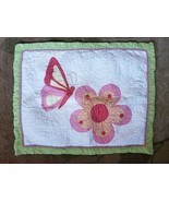 Britannica Quilt Quilted Pillow Sham Butterfly on Flower 24&quot; x 30&quot; 100% ... - £8.11 GBP
