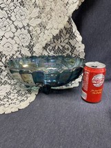 Vintage Indiana Glass Blue Carnival Iridescent Oval Bowl Harvest Fruit 8... - $33.66