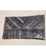 Beautiful Vintage Lee Sands GENUINE EEL SKIN Brown Clutch Purse 12.25 X 8.5 - £15.63 GBP