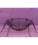 Halloween spider web black wire tabletop basket with purple spider - £9.39 GBP
