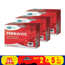 3 X FERROVIT Iron Supplement 5 X10&#39;s For Pregnant Women Iron Deficiency Remedies - £36.94 GBP