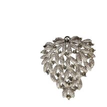 Signed Kimberlee Vtg Brooch Pin Silver Tone Rhinestone Large Grape Clust... - $49.54