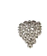 Signed Kimberlee Vtg Brooch Pin Silver Tone Rhinestone Large Grape Clust... - $908.89 MXN