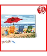 Elegant Beach Framed Paint by Numbers Set for Adults - Complete Art Project - $538.81 MXN