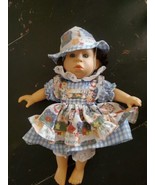 GI-GO TOYS PALM PAL 11” LONG BABY DOLL GIRL WITH Blue Gingham Dress  OUTFIT - $178.39 MXN
