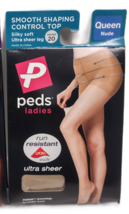 1Pair Peds Ladies Smooth Shaping Control Top Pantyhose Ultra Sheer Leg Q... - $9.89