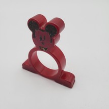 Vintage MCM Mickey Mouse Red Bakelite Napkin Ring Mid Century See photos! - £43.41 GBP