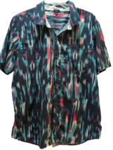LRG Woven Collection Men 2XL  button front shirt blue white pink brushst... - $14.54