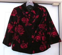 Talbots Petites Lined Jacket Coat 100% Cotton Velour Floral Pattern New - £30.46 GBP