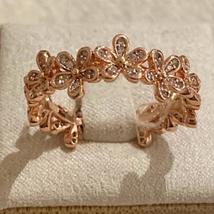 Genuine S925 Rose Gold Daisy Flower Band Stacking Ring All Sizes Sale Price - £15.98 GBP