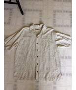 Tommy Bahama Mens Size Large Hawaiian 100% Silk Cream Check Camp Shirt  - £36.50 GBP